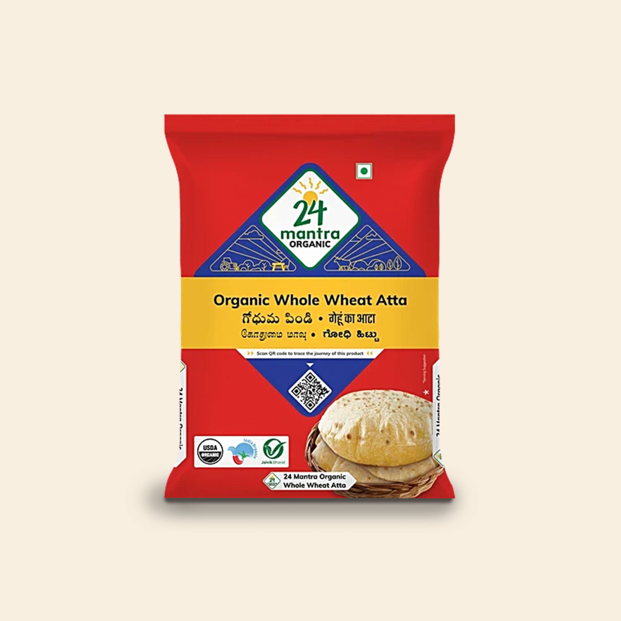 24 Mantra Organic Whole Wheat Atta Premium 5 Kg
