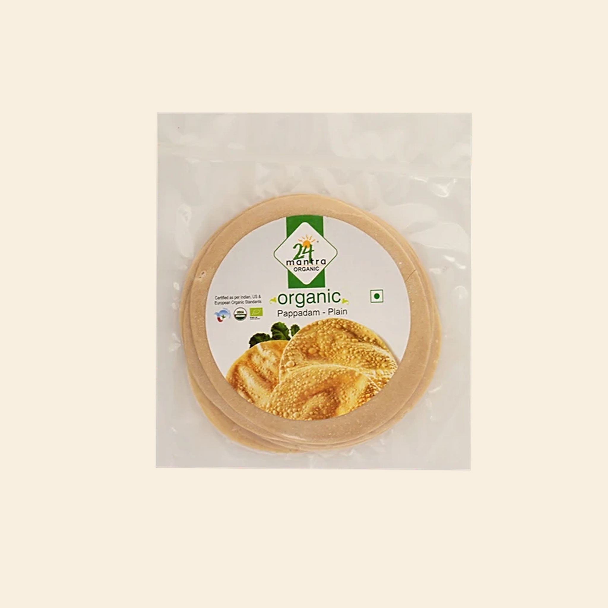 24 Mantra Papad Plain 100 G