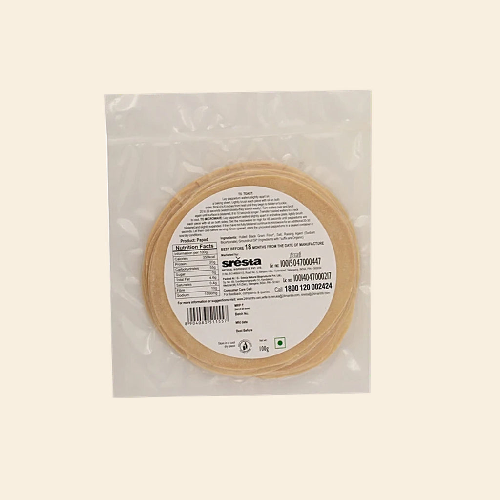 24 Mantra Papad Plain 100 G