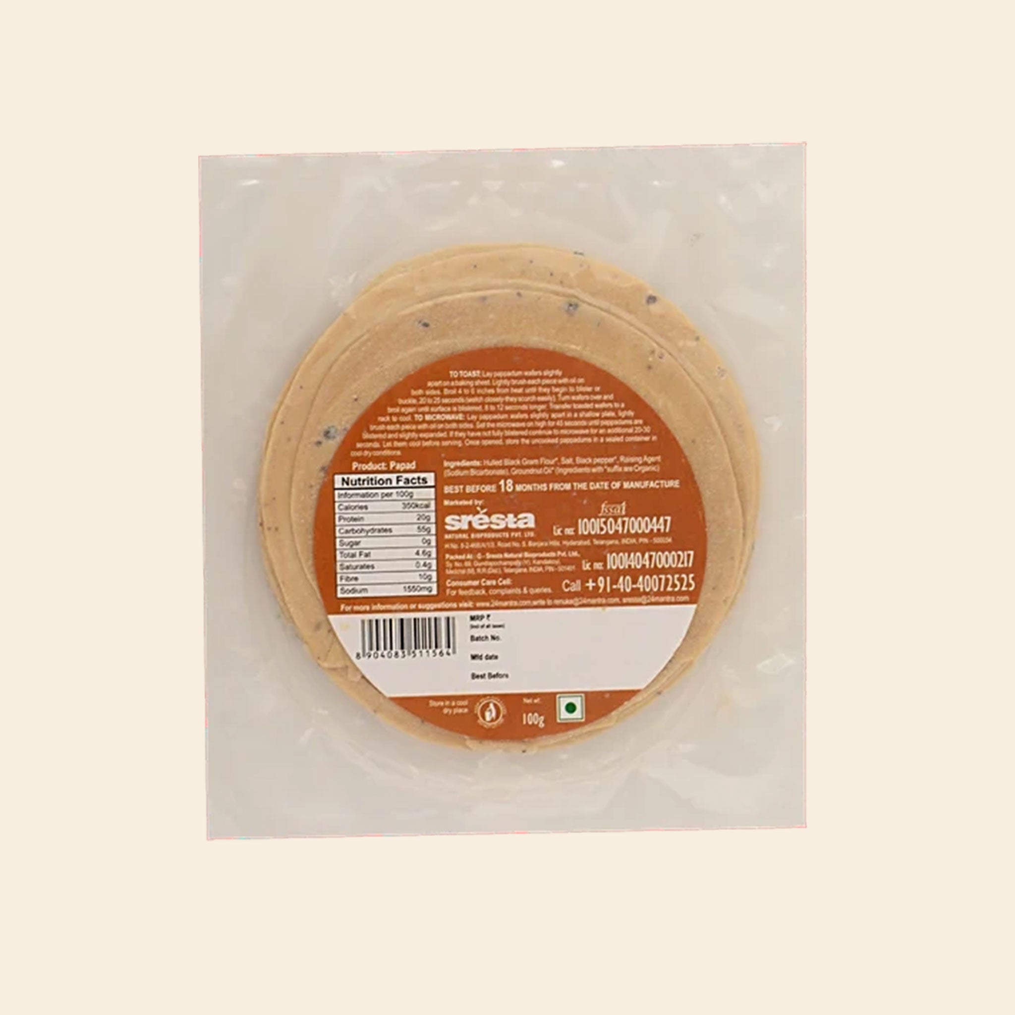 24 Mantra Spiced Papads 100 G