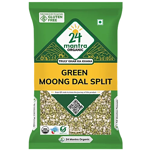 24 Mantra Organic Green Moong Dal Split 500 G