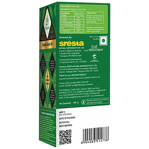24 Mantra Organic Green Tea 100 G