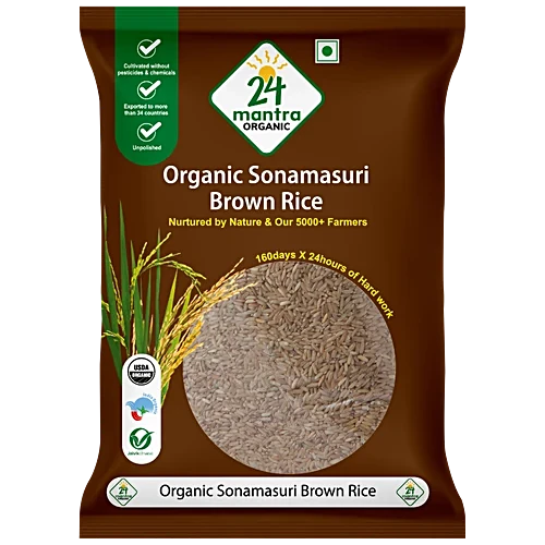 24 MANTRA ORGANIC SONAMASURI RAW RICE BROWN 1 KG