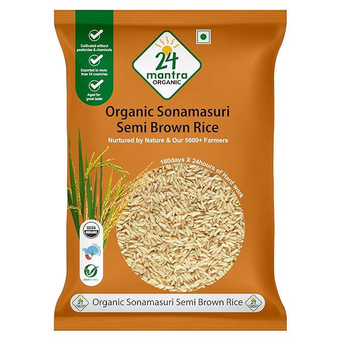 24 Mantra Organic Sonamasuri Semi Brown Rice 5 Kg