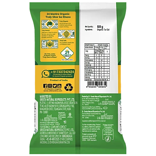 24 Mantra Organic Tur Dal 500 G