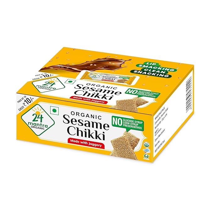 24 Mantra Organic Sesame Jaggery Chikki ( 20G * 10 )