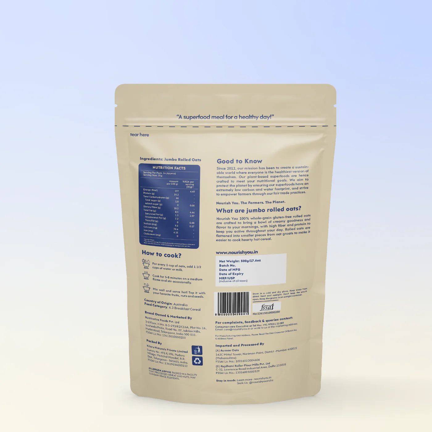 Nourish Jumbo Rolled Oats