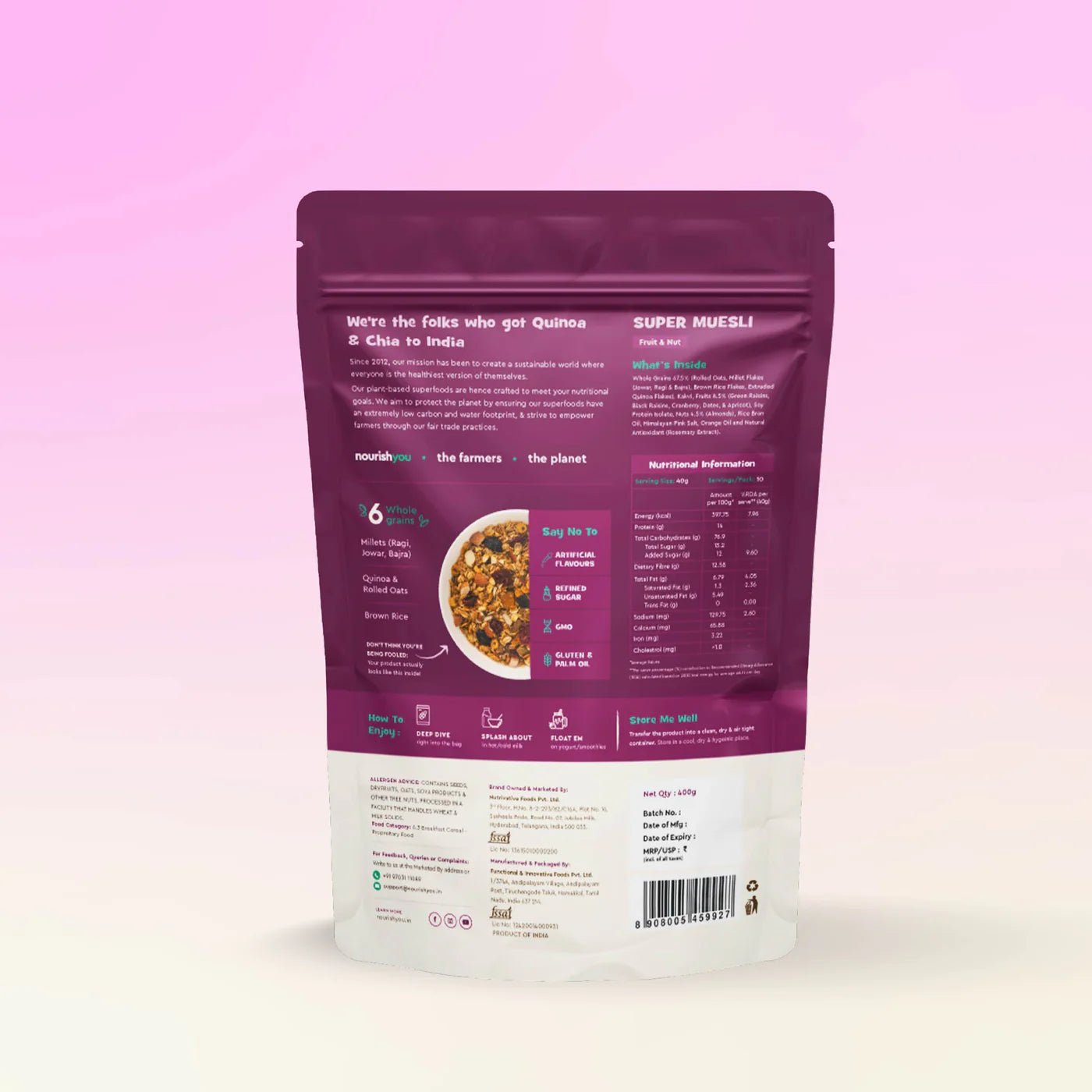 Nourish Super Muesli Fruit And Nut 400G