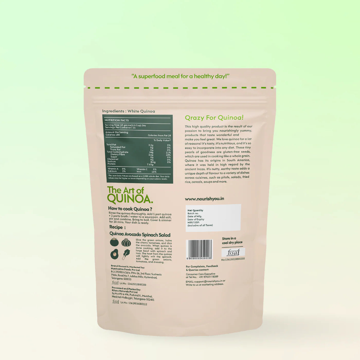 Nourish White Quinoa 500G