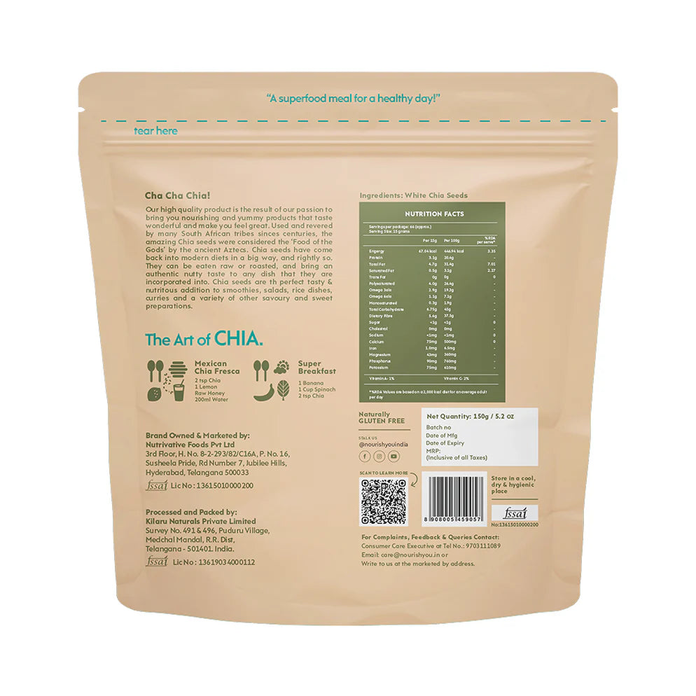 Nourish White Chia Seeds 150G