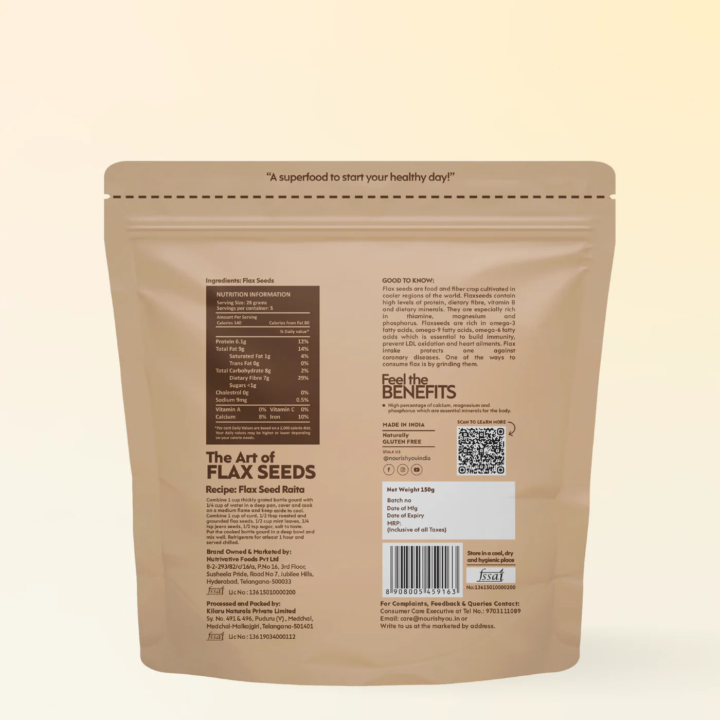 Nourish Flax Seeds 150Gm