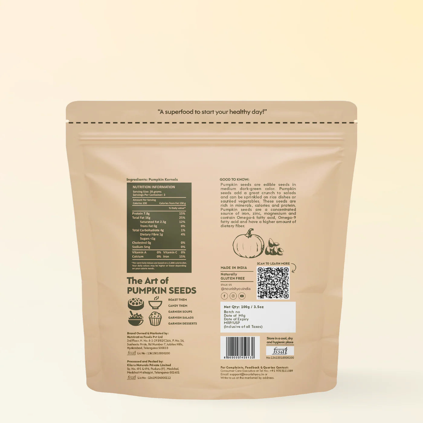 Nourish Pumpkin Seeds 100G