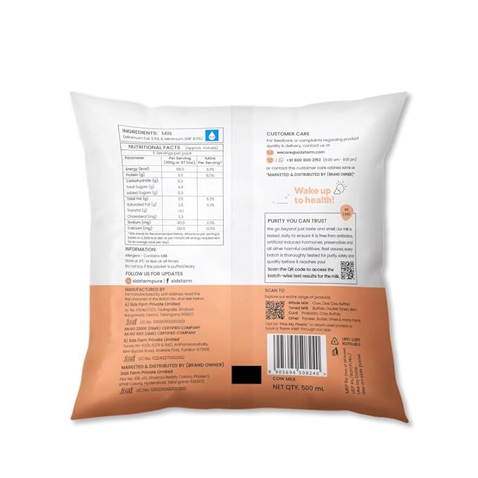 Sids Farm Cow Milk 500 Ml