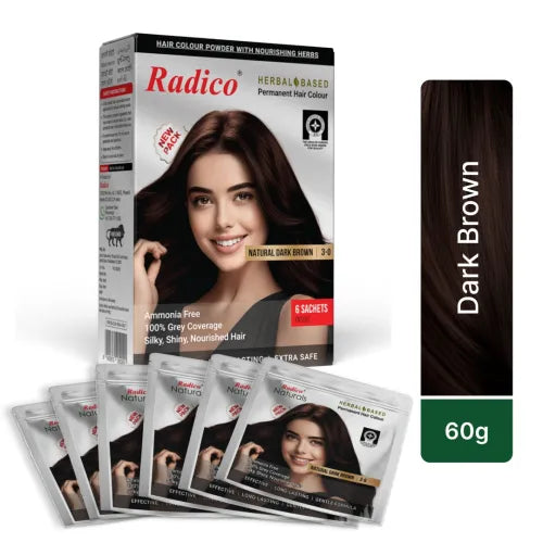 Radico Herbal Hair Color Natural Dark Brown 60 Grams