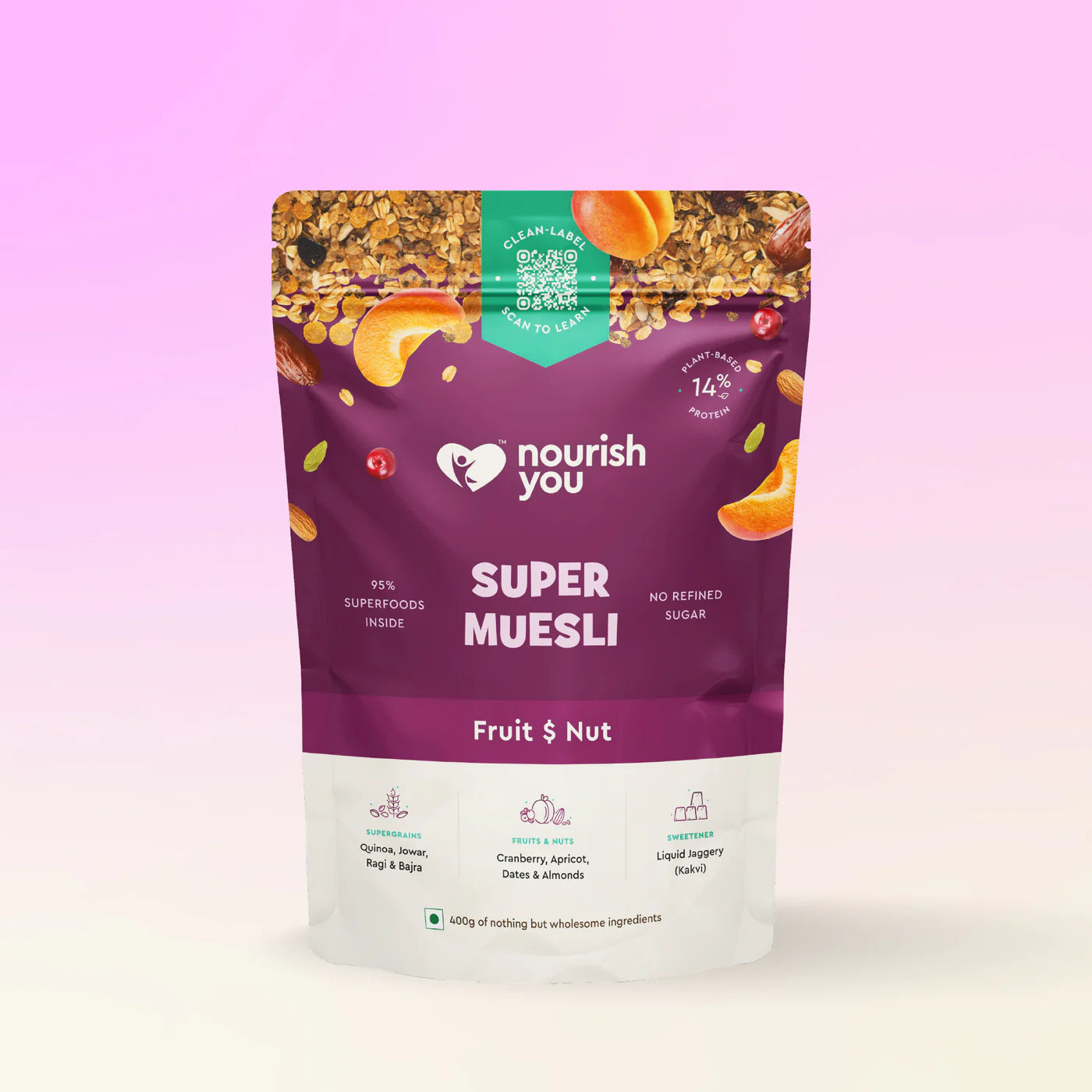 Nourish Super Muesli Fruit And Nut 400G