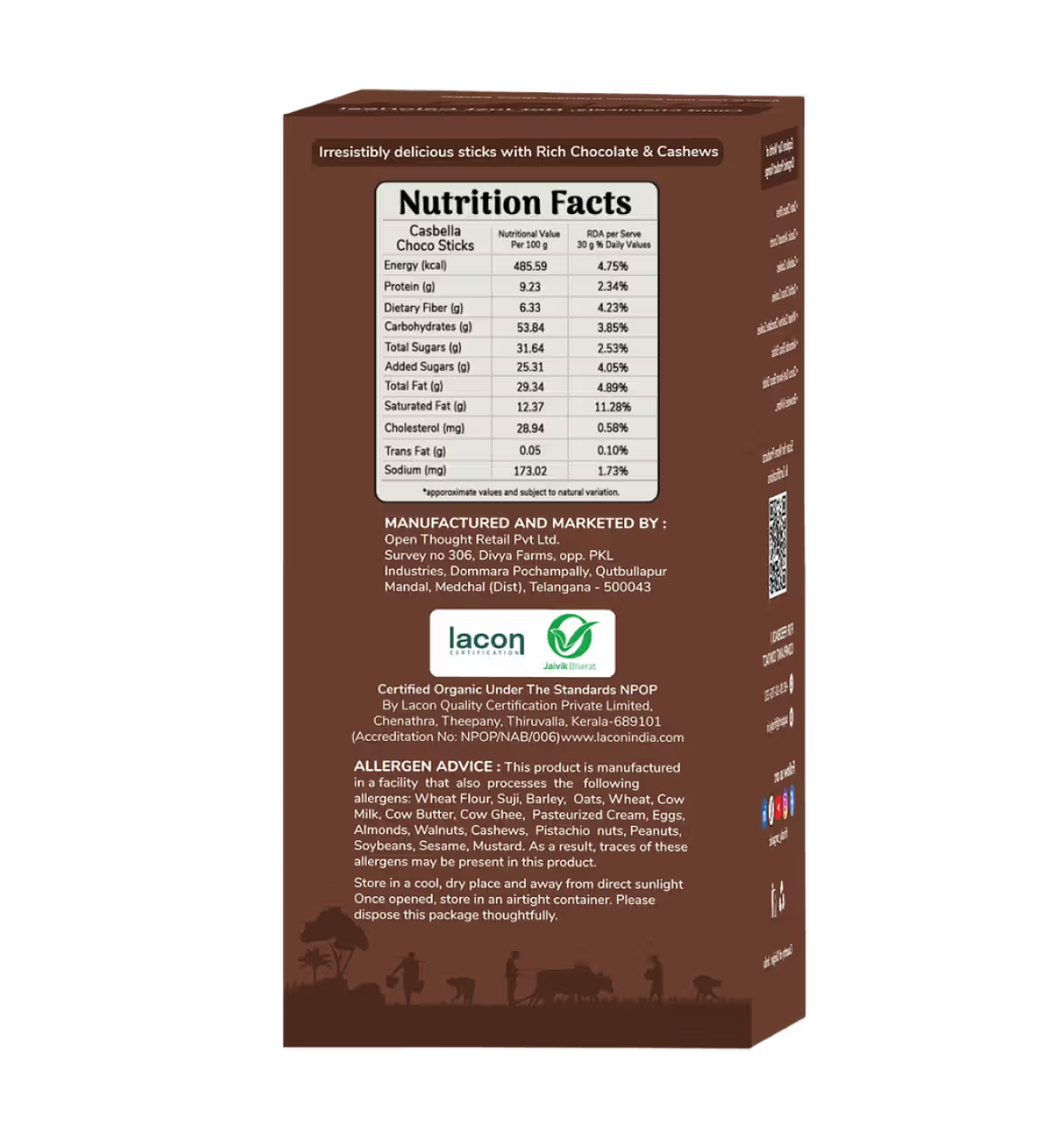 FRISSLY CASBELLA CHOCO STICKS 120 GM