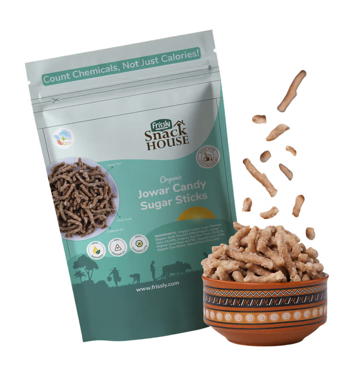 FRISSLY JOWAR CANDY SUGAR STICKS 100 GM