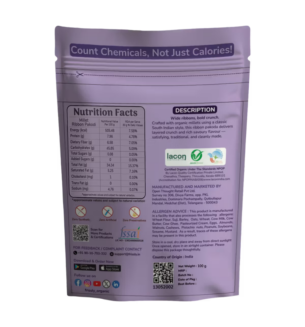 FRISSLY MILLET RIBBON PAKODA 100 GM