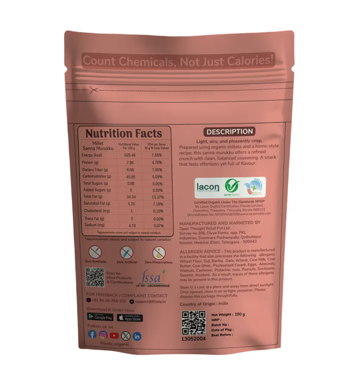 FRISSLY MILLET SANNA MURUKKU 100 GM