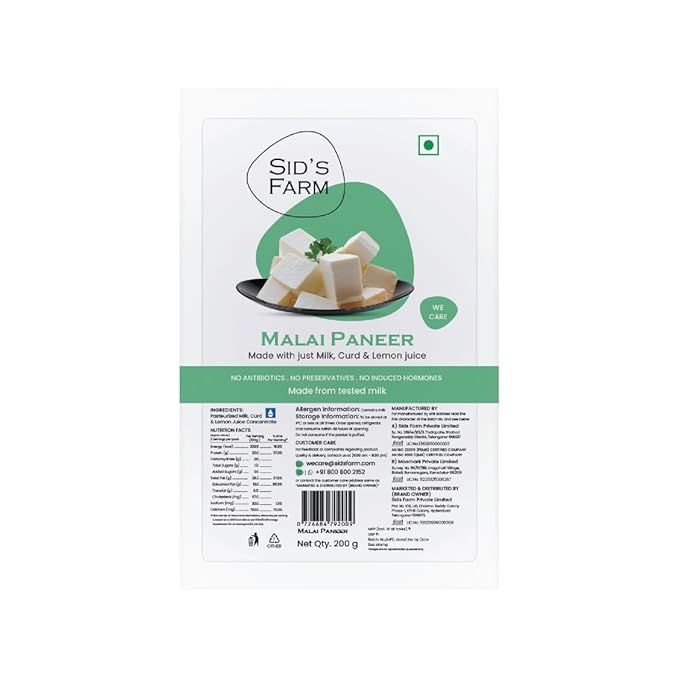 Sids Farm Malai Paneer 180 G