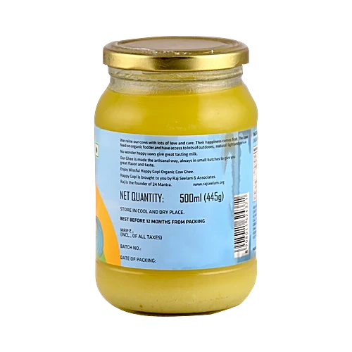 HAPPY GOPI ORGANIC COW GHEE 500 ML