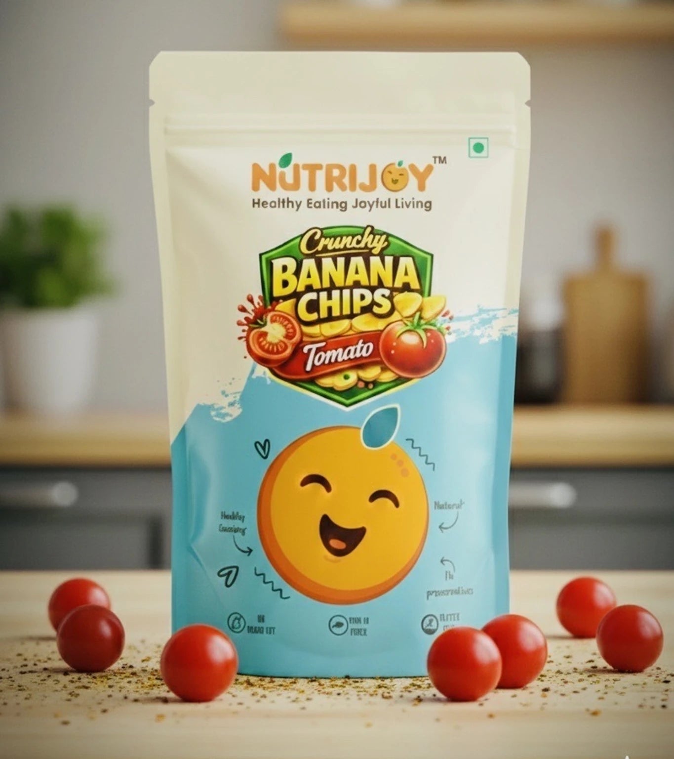 NUTRIJOY BANANA CHIPS TANGY TOMATO 170GM