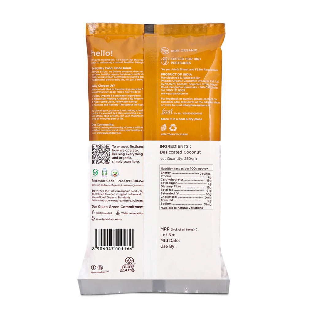 Ps Org Desiccated Coconut Pow 250G