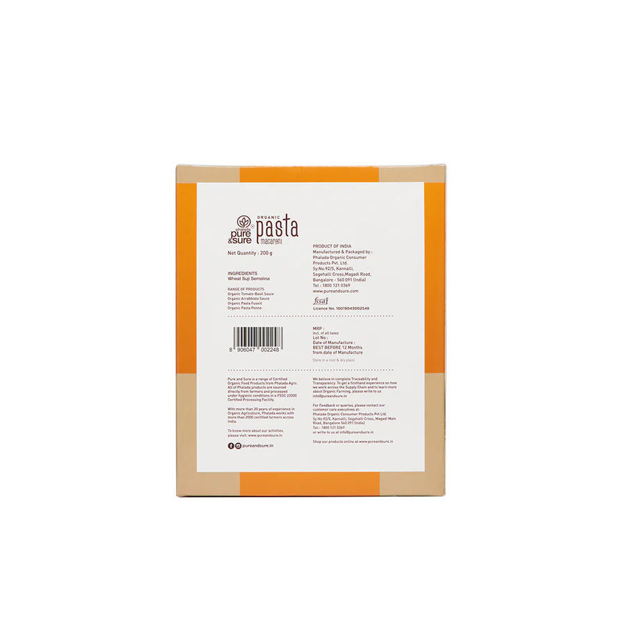 Pure And Sure Pasta Macrooni 200Gm