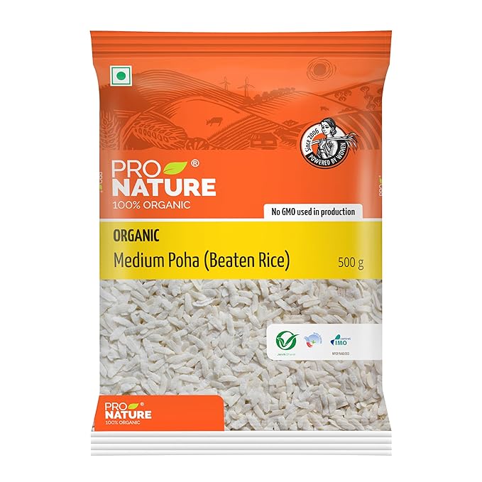 Pronature Medium Poha (Beaten Rice) 500G