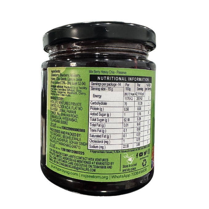 Purity Prayag Mix Berry Honey Chia Spread