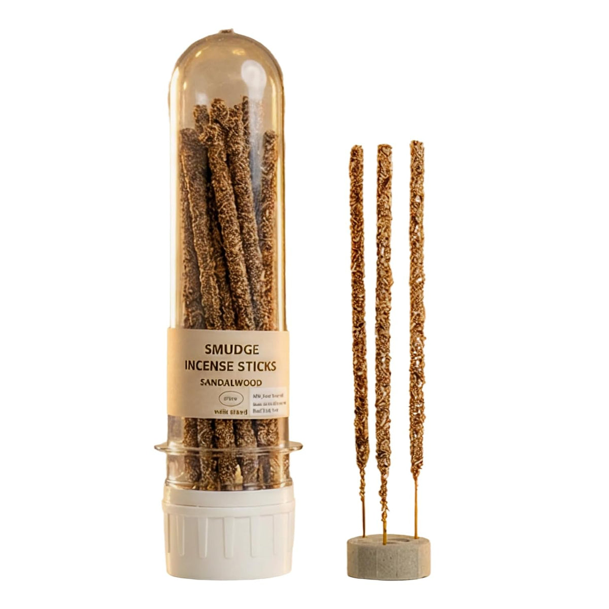 SWAHA SANDALWOOD SMUDGE INCENSE STICKS 20 PCS WITH STAND