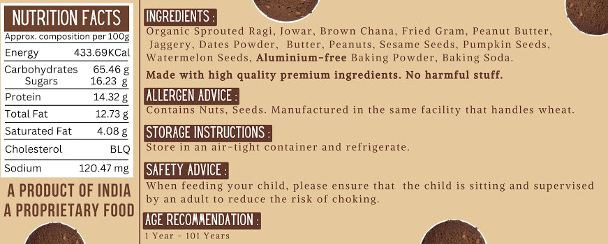 Tummy Friendly Millet Cookies - Peanut Butter 75GM