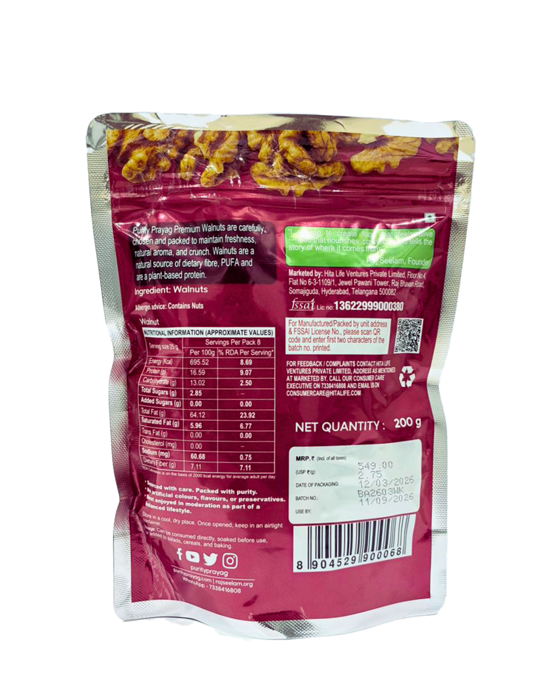 Purity Prayag Walnut Kernel 200g