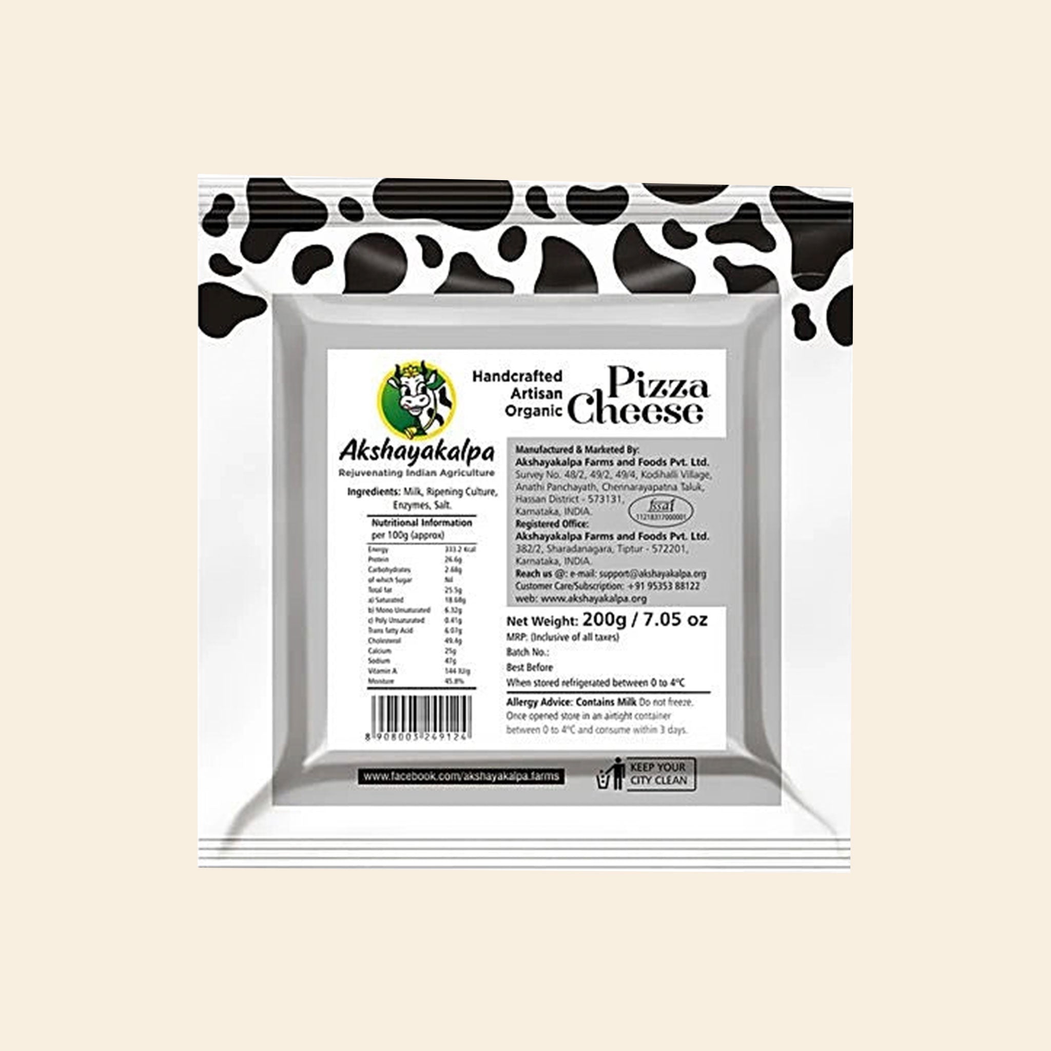 Akshayakalpha Mozzarella/Pizza Cheese 200 G