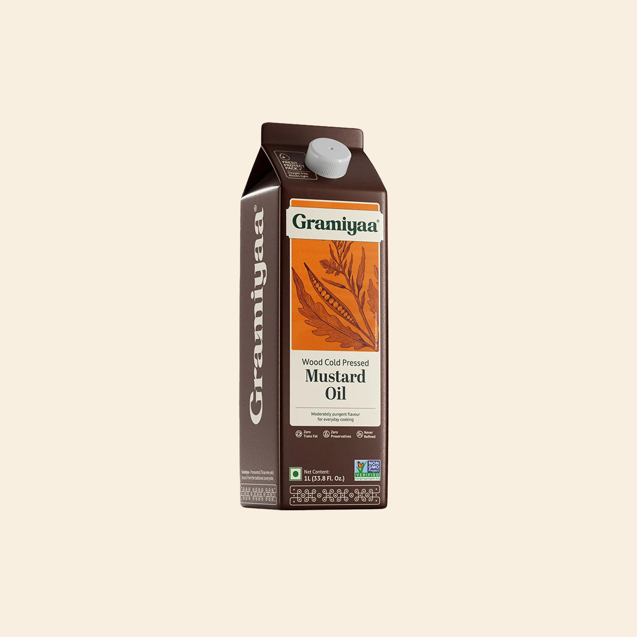 Gramiyaa Wood Cold Pressed Mustard Oil 1L