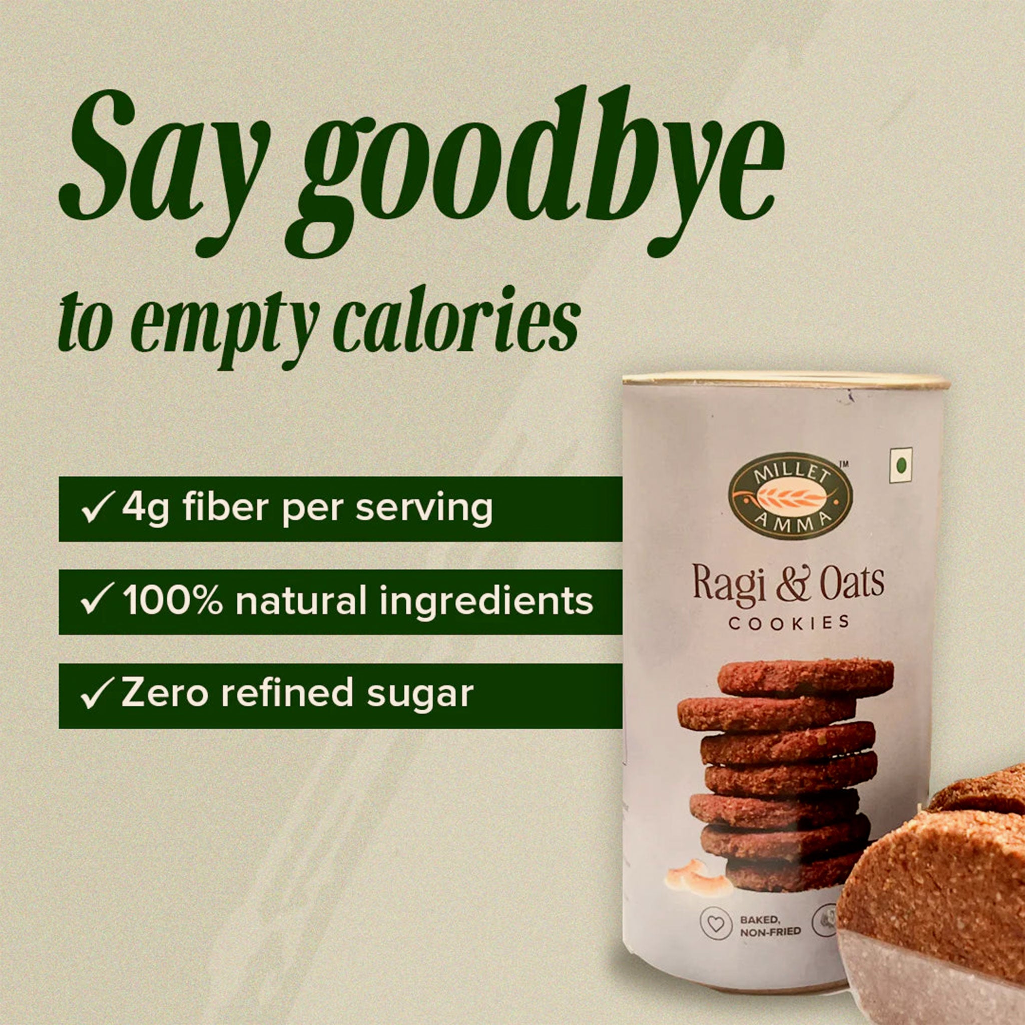 Millet Amma Ragi Oats Cookies 135G