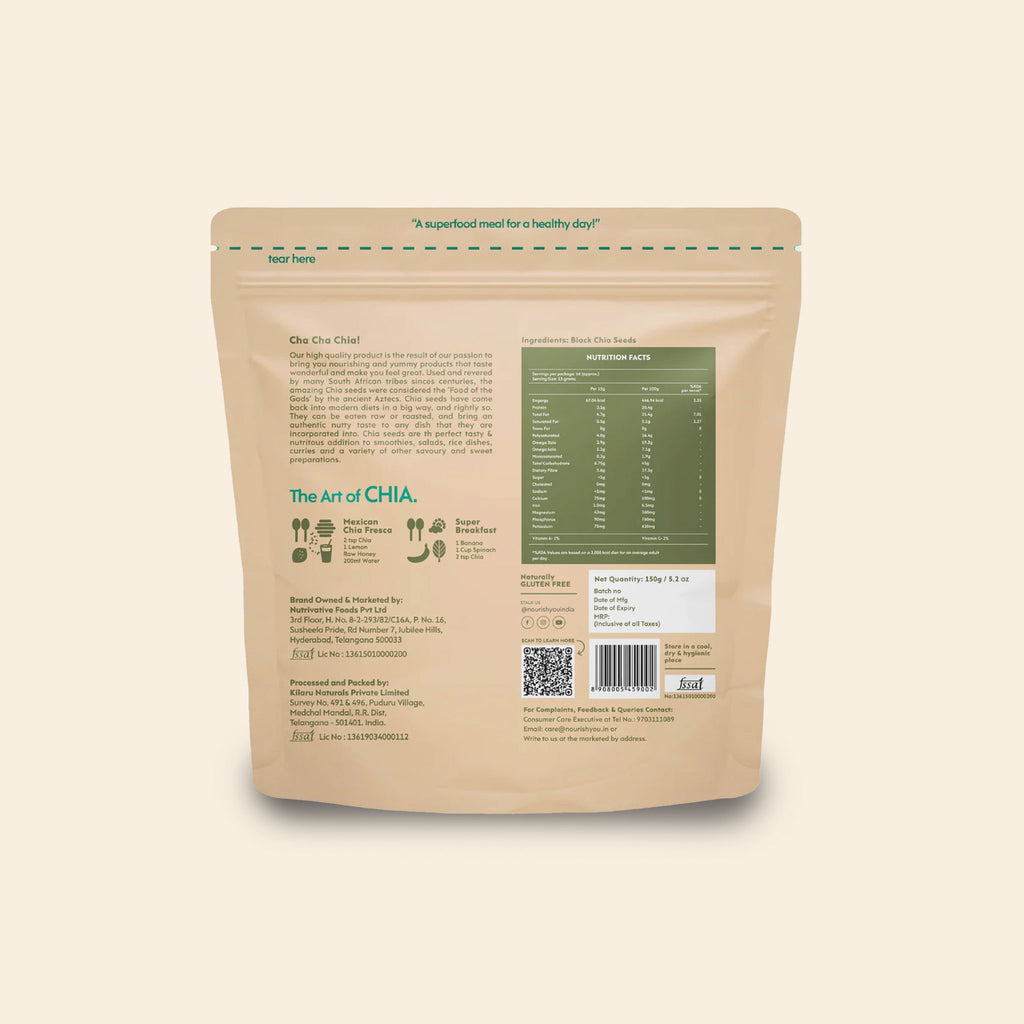 Nourish Black Chia Seeds 150G