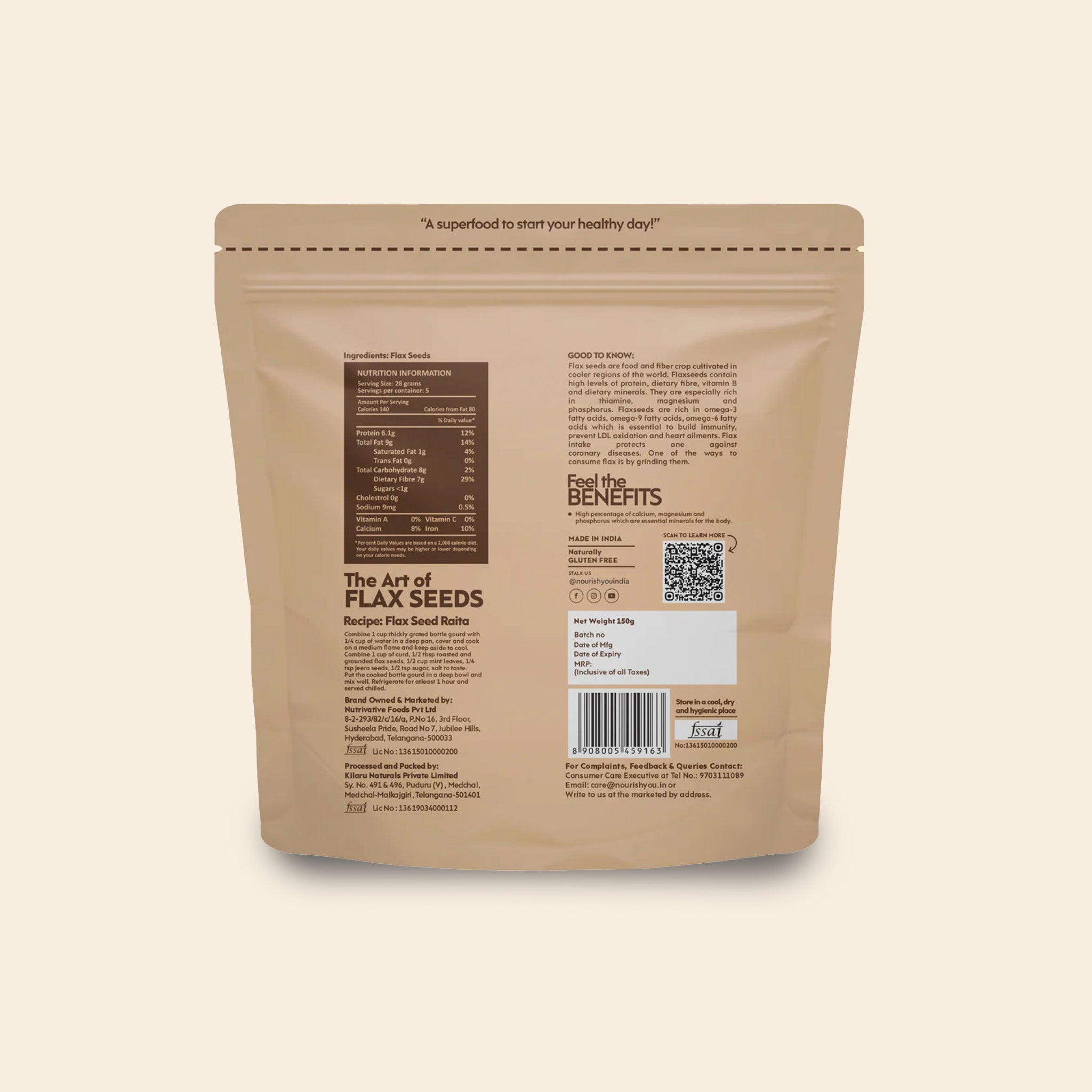 Nourish Flax Seeds 150Gm