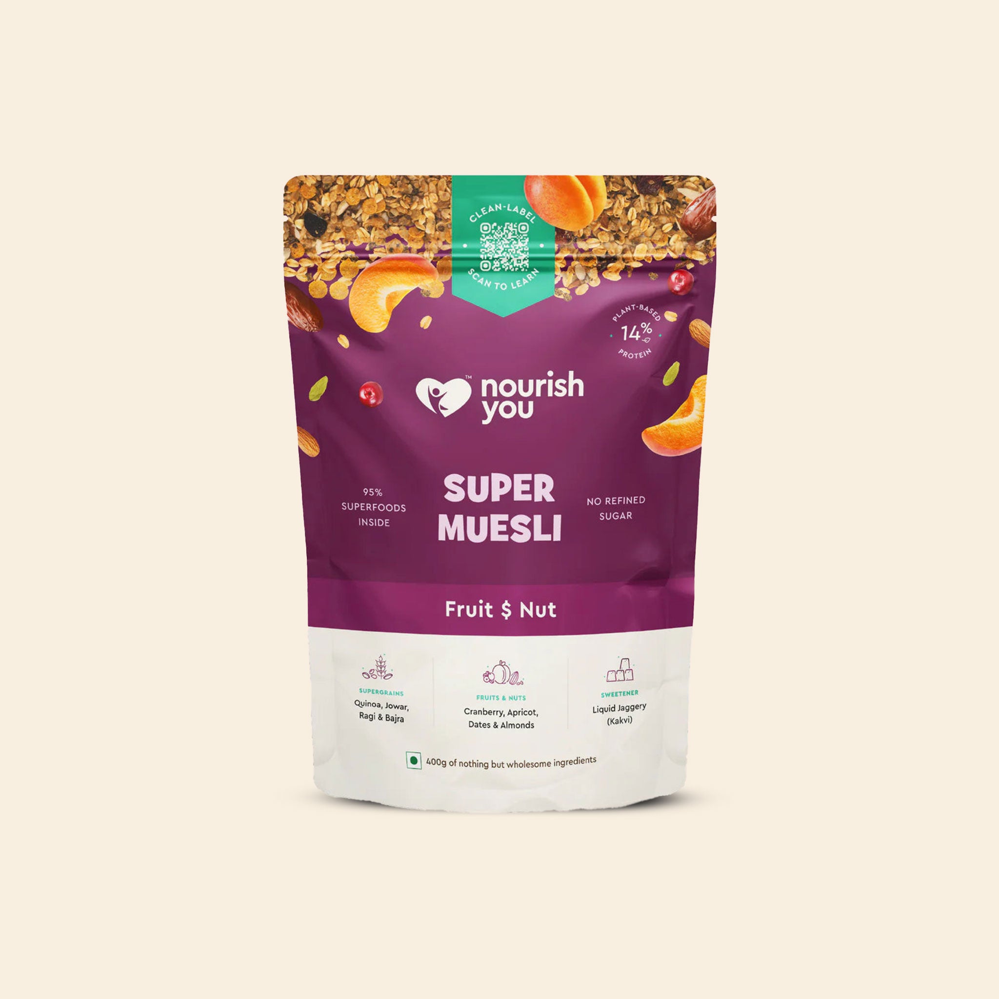 Nourish Super Muesli Fruit And Nut 400G