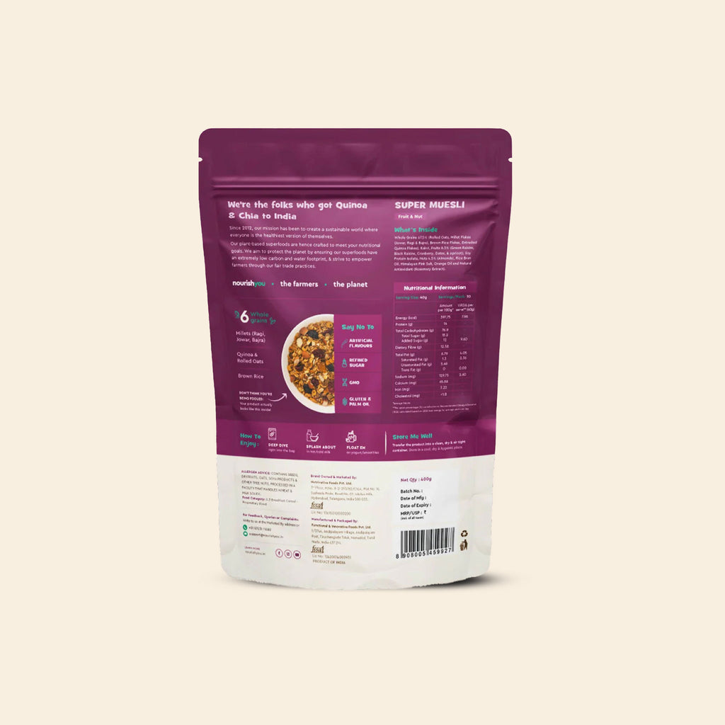 Nourish Super Muesli Fruit And Nut 400G