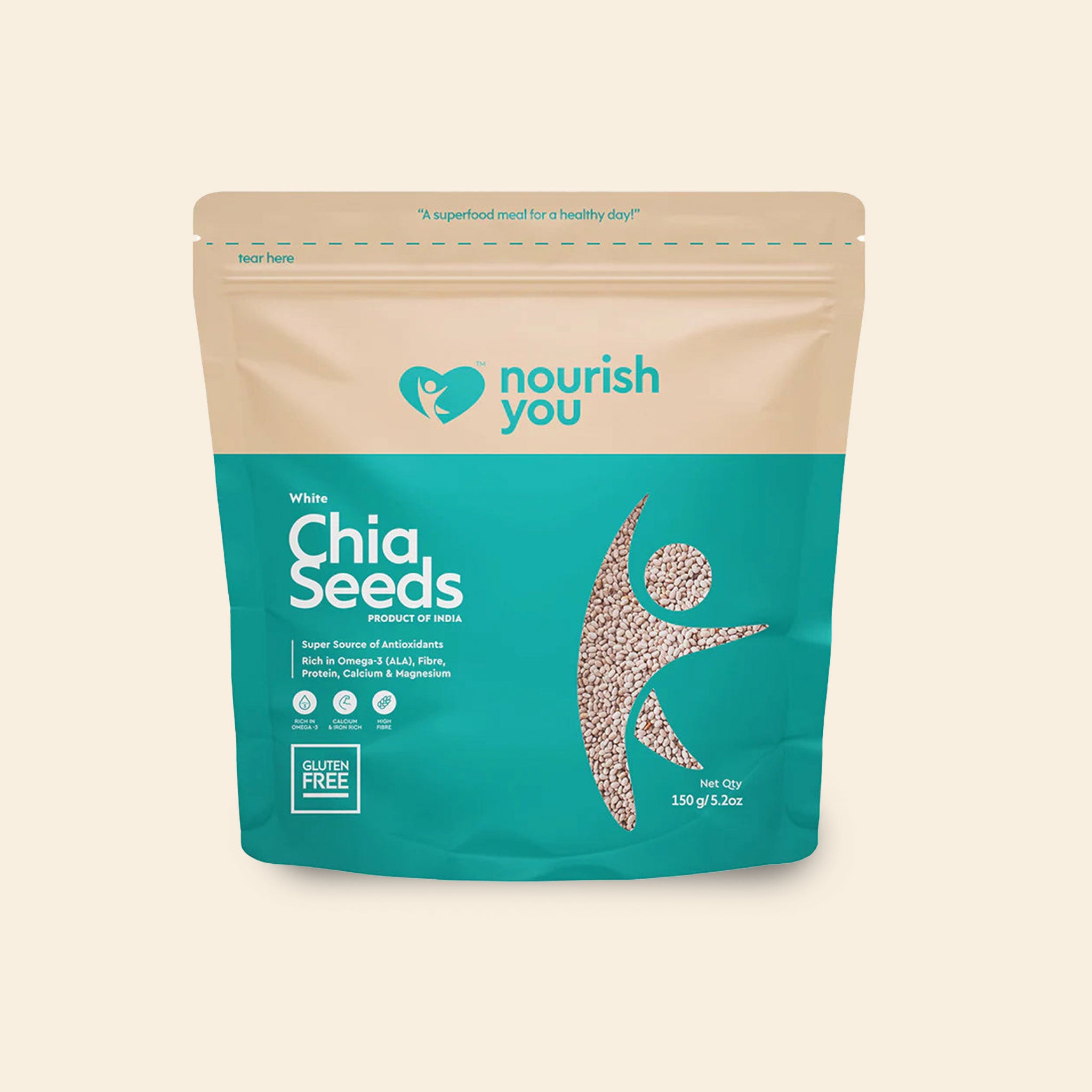 Nourish White Chia Seeds 150G