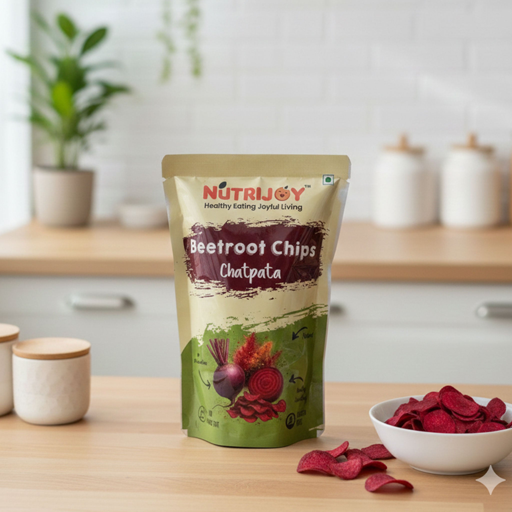 Nutrijoy Beetroot Chips Chatpata 85Gm