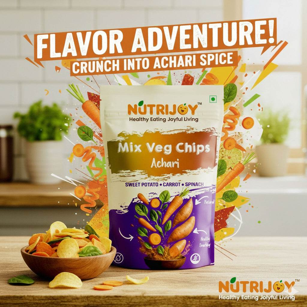 Nutrijoy Mix Veg Chips- Achari 85Gm