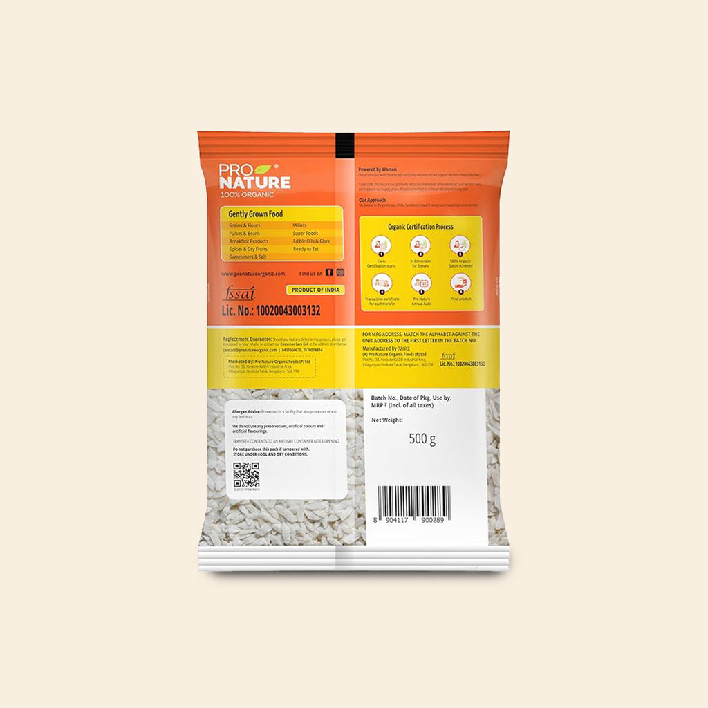 Pronature Medium Poha (Beaten Rice) 500G