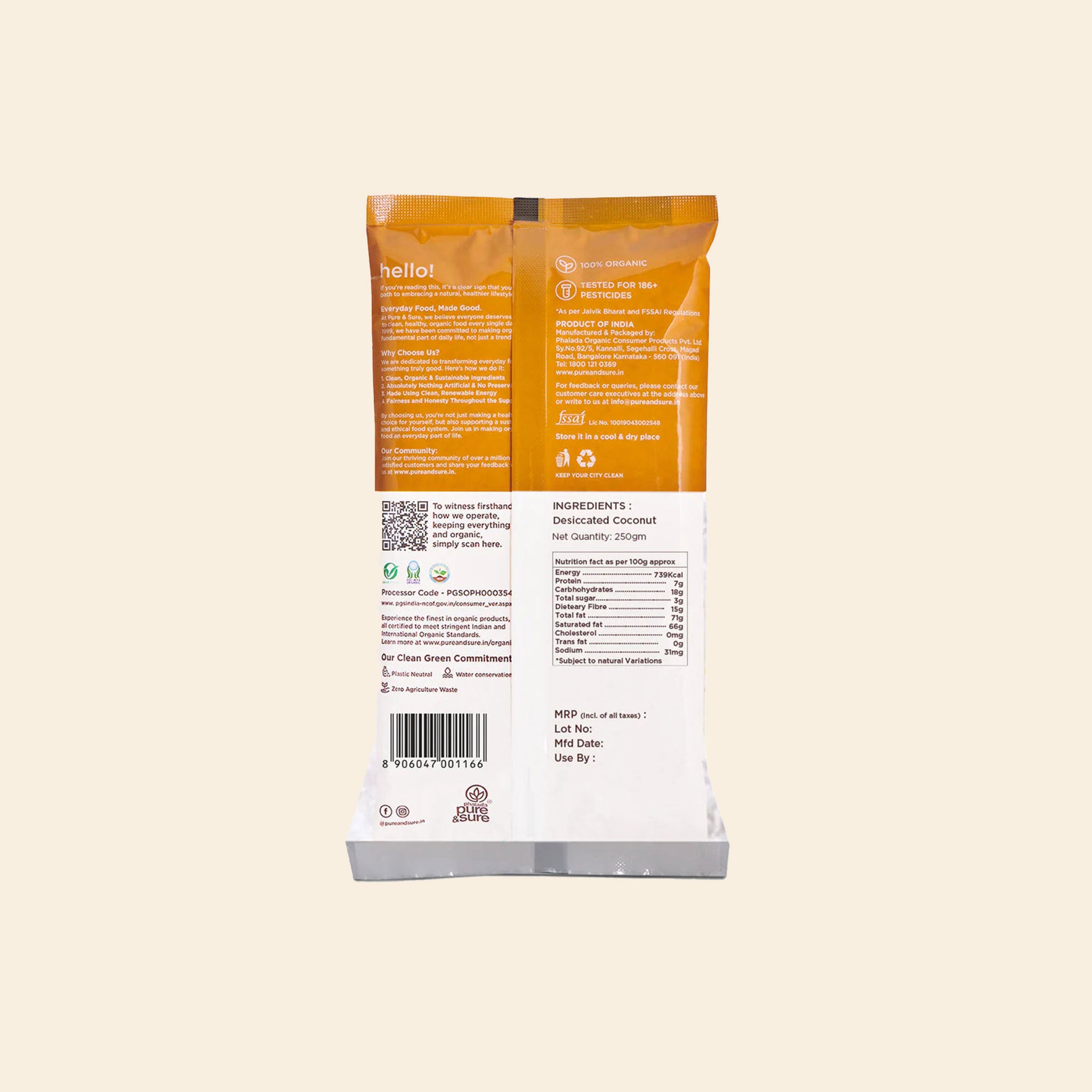 Ps Org Desiccated Coconut Pow 250G