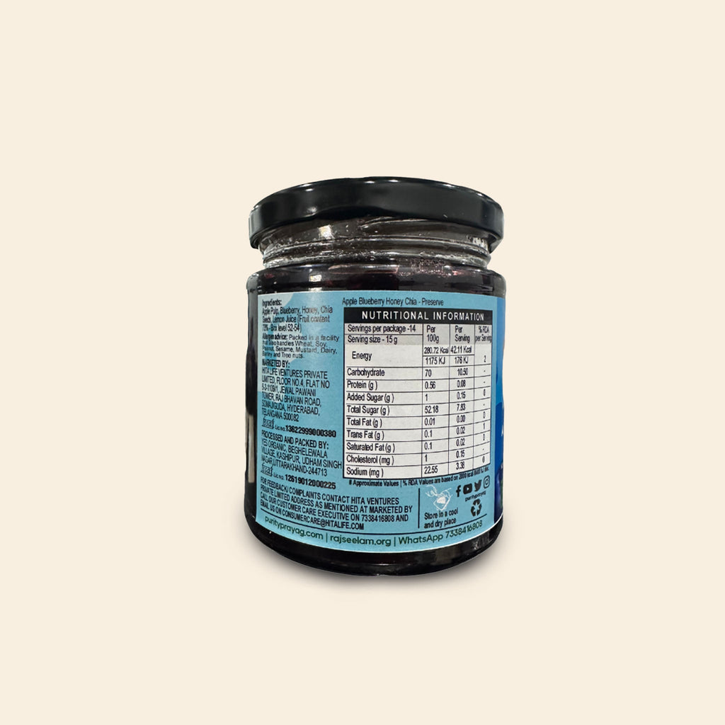 Purity Prayag Apple Blueberry Honey Chia Spread