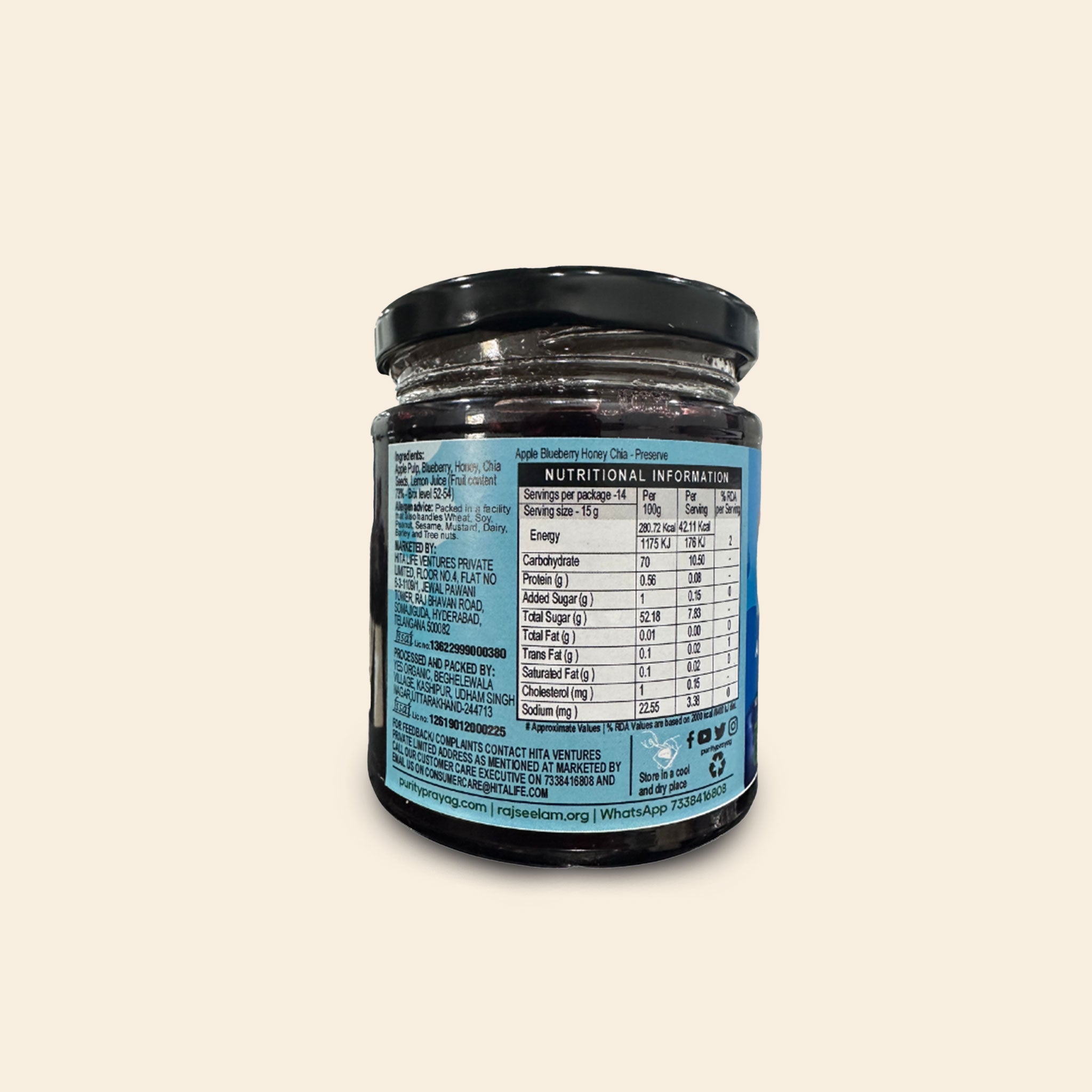 Purity Prayag Apple Blueberry Honey Chia Spread